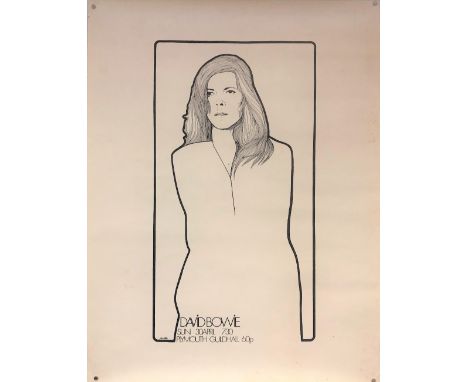 DAVID BOWIE PLYMOUTH GUILDHALL 1972 POSTER. Original poster from his performance on 30th April 1972 designed by Jim Condon. M