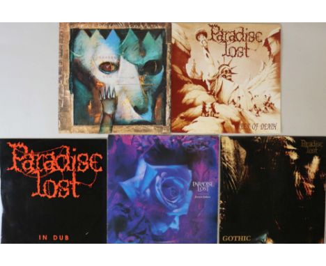 PARADISE LOST. Hard hitting selection of 3 x LPs with 2 x 12". Titles are Shades Of God (UK original MFN 135 - Ex+/Ex+ w/prin