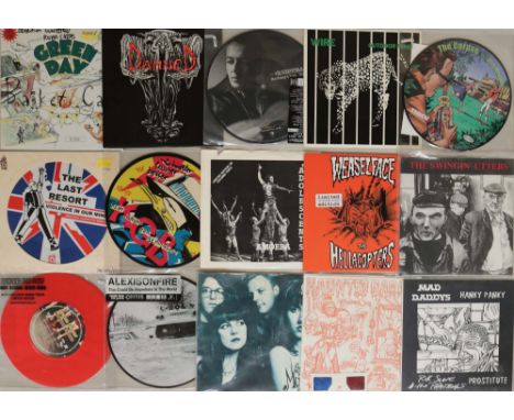 PUNK/HARDCORE/GARAGE/EMO/REVIVAL/OI - COLOURED 7" RELEASES. Scorching collection of 52 x finely tuned 7" covering 1st and 2nd