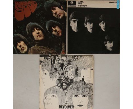 THE BEATLES - REVOLVER/RUBBER SOUL/WITH THE BEATLES - ORIGINAL UK LPs. Excellent trio of 2 x 1st pressing with 1 x 2nd pressi