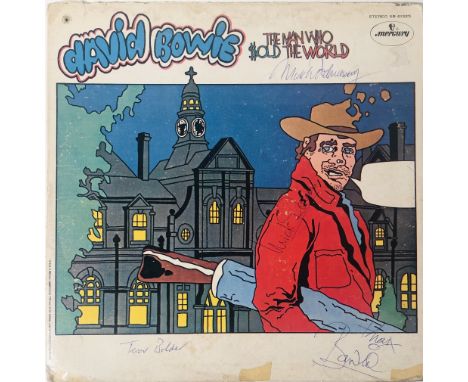 DAVID BOWIE - MAN WHO SOLD THE WORLD SIGNED BY BOWIE AND SPIDERS. A US issued copy of David Bowie ?– The Man Who Sold The Wor