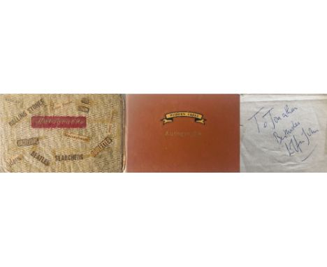 1960S STARS AUTOGRAPH BOOKS - CLIFF/DUSTY/ELTON JOHN AND MORE. Two autograph books, each bearing a quantity of signatures fro