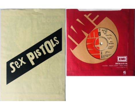 SEX PISTOLS EMI PRESS KIT AND 7" SINGLE. A rare example of the 1976 EMI issued press booklet in excellent condition (21 x 30c