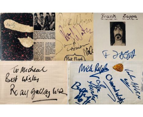 AUTOGRAPH BOOK - PROG STARS INC YES/RORY GALLAGHER/SANTANA/DEEP PURPLE/PINK FLOYD. A collection of autographs, compiled in a 