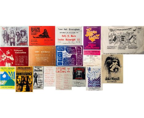 1970S FLYERS/HANDBILLS - FAIRPORT/QUINTESSENCE ETC. Collection of 16 original circa 1970s handbills/flyers/ticket order forms