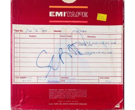 BOB DYLAN EMITAPE NEW MORNING 'FOR GEORGE HARRISON'. A boxed reel of 10" emitape, with labels detailed the contents as includ