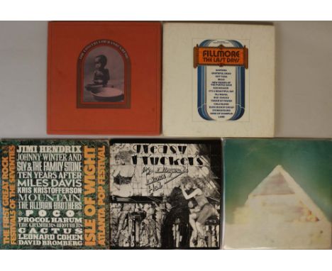 CLASSIC ROCK/FESTIVAL - COMPILATION LPS. Rockin' out with this ace selection of 9 x LPs. Titles are Glastonbury Fayre - The E