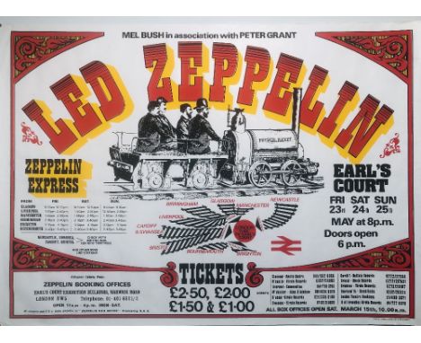 LED ZEPPELIN ORIGINAL 1975 EARL'S COURT POSTER. An original 1975 poster advertising Led Zeppelin at Earl's Court, London on 2