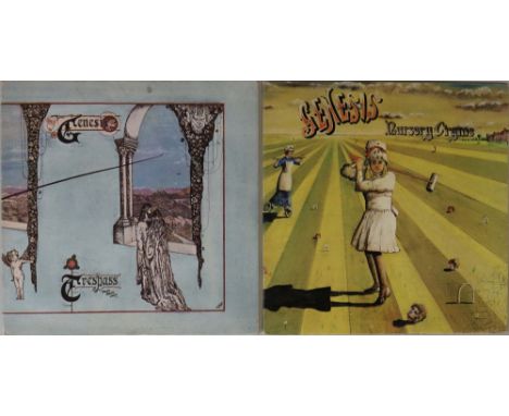 GENESIS - ORIGINAL UK PINK SCROLL LPs. Ace selection of 2 x original UK pink scroll Genesis LPs. Titles are Nursery Cryme (CA