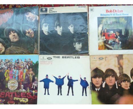 A large collection of LPs to include The Beatles "A Hard Days Night" (1964) Mono; "Beatles For Sale" (1964) Mono; "Help" (196