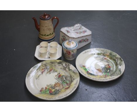 A selection of vintage ceramics to include Motto ware, Poole pottery, Ivory England, W.R.M. Burslem China, Royal Doulton 'Und