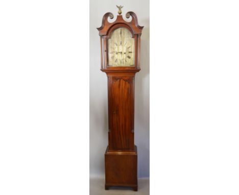 A George III Mahogany Long Case Clock, the engraved brass dial inscribed William Dickie, Dunfermline with Roman and Arabic nu