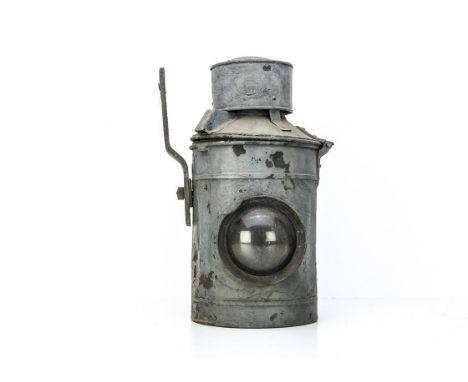 L.B.S.C.R. Railway Signal Lamp, repainted of cylindrical form by Saxby &amp; Farmer London with two lenses (undamaged) and ir