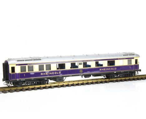 A Finescale Gauge 1 Deutsche Reichsbahn 'Rheingold' 1st Class Kitchen Car, made by J&amp;M Models of Sturminster Newton, beau