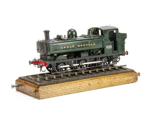 A 0 Gauge 3-rail GWR 97xx class 0-6-0 Pannier Tank Locomotive, probably scratch-built body by unknown maker, with Bond's subs