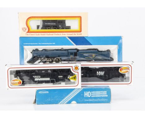 Various makers HO Gauge American outline Diesel and Steam Locomotives and Tenders, Mantua 311-25 Baltimore and Ohio blue 4-6-