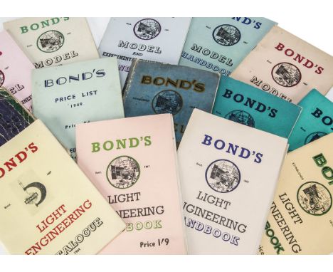 Bond's O Gauge and Engineering Catalogues and Handbooks, prewar and later including 1930-31 catalogue, 1949 Price List, Model