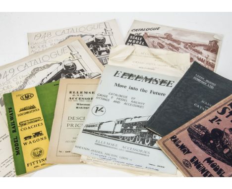 Leeds O Gauge Scale Model Railways Catalogues, prewar and later including 1929, 1946, 1948, 1949, 1952, 1957, 1964 and anothe