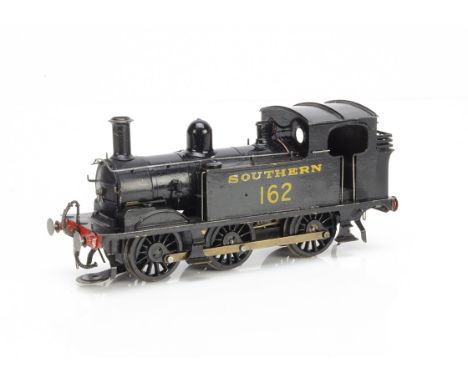 An 0 Gauge 3-rail SR 0-6-0 Tank Locomotive possibly by Bond's, finished in SR gloss black as no 162, appears to be on Leeds f