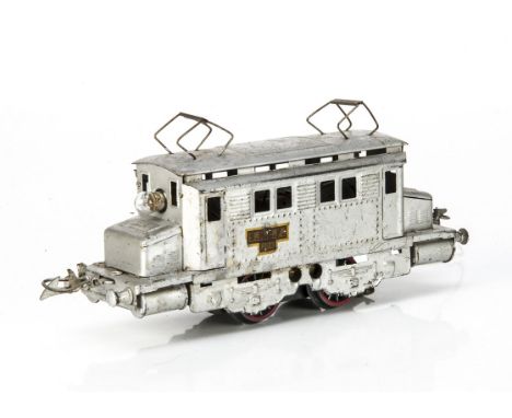 A French Hornby 0 Gauge post-war 20-volt AC electric model in SNCF silver with silver roof, with gold/red 'SNCF 20v' transfer