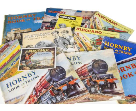 Hornby O Gauge Railway Catalogues and Others, Hornby Book of Trains 1930-31, 1931-31, 1932-33, 1934-35, 1037-38 (2), 1938-39 