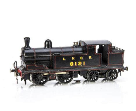 Leeds Model Co 0 Gauge LNER black 0-4-4 Tank Locomotive, restored (letters and lining) by Nigel MacMillan 30/12/2001, numbere