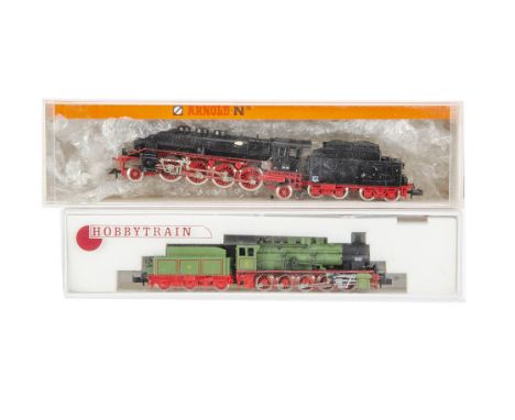 Hobby Train and Fleischmann N Gauge German Steam Locomotives and Tenders, two cased examples Hobby Train BR 57 of the KPEV in