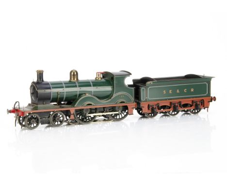 A Kit- or Scratch-built 0 Gauge 3-rail SE&amp;CR Wainwright class D 4-4-0 Locomotive and Tender, beautifully made with finesc