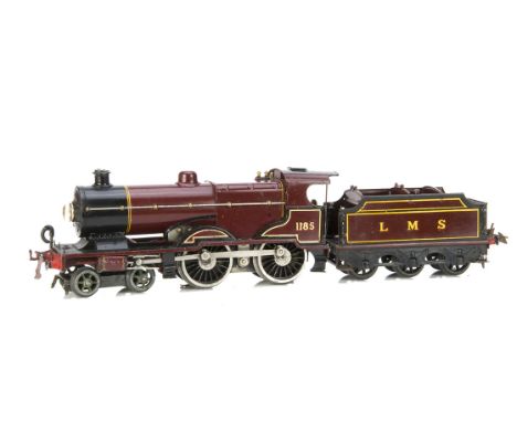 A Hornby 0 Gauge E220 Special electric 4-4-0 'Compound' Locomotive and Tender, in enamelled LMS crimson as no 1185 in serifed