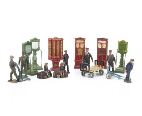 Johillco or other Lead Scenic Accessories for 0 Gauge or larger, three platform weighing machines, two 3d ticket machines and