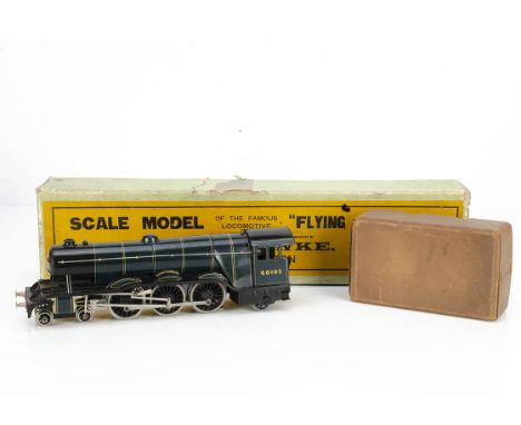 A Boxed Bassett-Lowke 0 Gauge electric 5310/0 'Flying Scotsman' 4-6-2 Locomotive and unmade kit Tender, the locomotive in lit