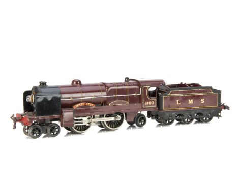 A Hornby 0 Gauge E320 electric 4-4-2 'Royal Scot' Locomotive and Tender, in enamelled LMS crimson as no 6100 in serifed style