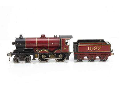 A slightly-modified Bassett-Lowke 0 Gauge 3-rail electric 'Duke of York' 4-4-0 Locomotive and Tender, an uncommon original el