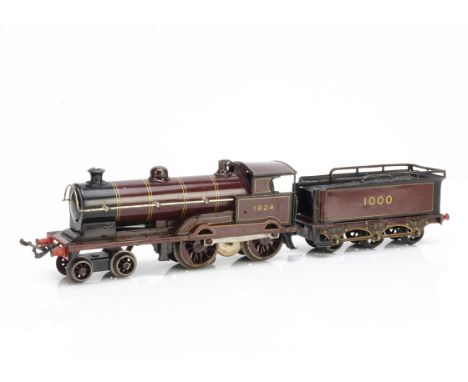 A Bing for Bassett-Lowke 0 Gauge electric 'George the Fifth' 4-4-0 Locomotive and Tender, an original electric version in lit