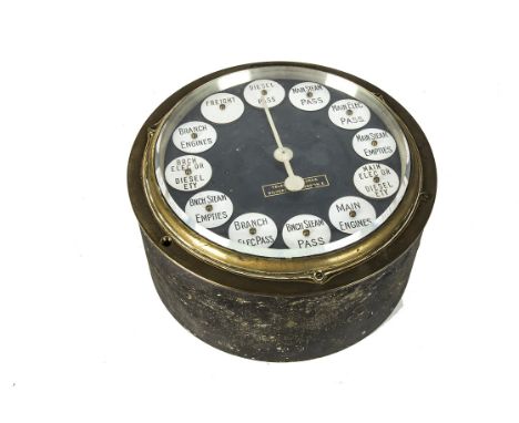 A Southern Area Walker's Patent Rotary 'Receiving' Train Describer Signal Box Instrument,  of circular form in metal case gla