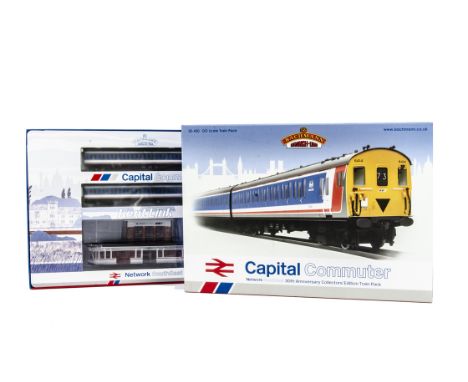 Bachmann 00 Gauge 30-430 Capital Commuter Set, comprising Class 416 2-Car EMU Network SouthEast Livery, Art Deco Station, pri