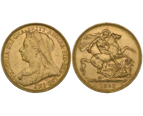 Victoria, old head, 1893, two-pounds (S.3873), light bagmarks with small obverse scuff and minor reverse rim nick, extremely 
