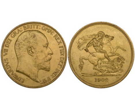 Edward VII, Coronation, 1902, matt proof five-pounds (S. 3966), light bagmarks and hairlines, otherwise extremely fine  