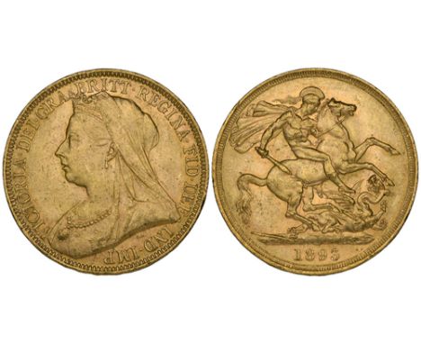 Victoria, old head, 1893, two-pounds (S.3873), bagmarked with small scuff to cheek of portrait and tiny rim nicks, extremely 