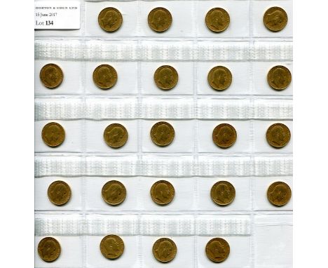 Edward VII, half-sovereigns (23), all 1902  (S.3974A), bagmarked, occasional minor nicks, generally very fine  (23)