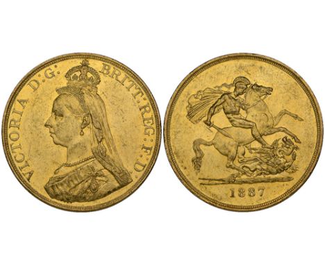 Victoria, Jubilee, 1887, five-pounds (S. 3864), light bagmarks and obverse hairlines, otherwise extremely fine or better, wit