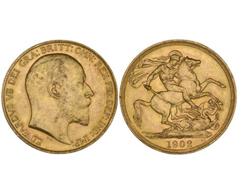 Edward VII, Coronation, 1902, two-pounds (S.3967), light bagmarks, small mark to neck of portrait and tiny nicks to rim in pl