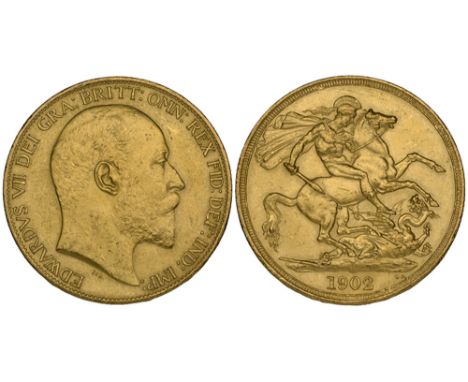 Edward VII, Coronation, 1902, matt proof two-pounds, 1902 (S.3968), just a few light bagmarks in places, otherwise good extre