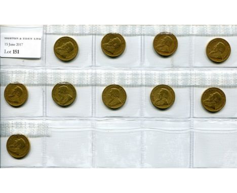 Edward VII, half-sovereigns (4), 1908 S (3) and 1910 S (S.3977B), light bagmarks, generally good fine  (4)