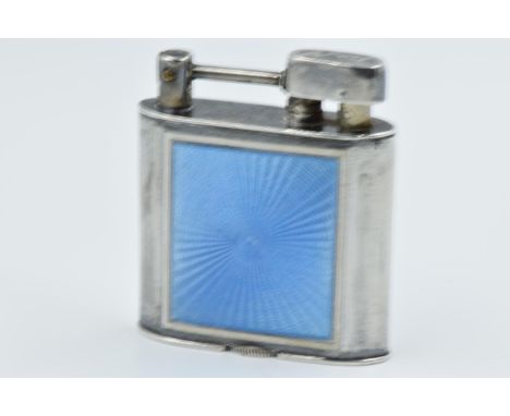 Unis French silver and blue enamel cigarette lighter 