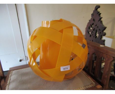 1960's Orange circular hanging ceiling light (possibly made by the German Co. Ilka) 