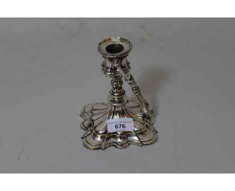 Elkington & Co. silver plated Victorian candlestick with handle 