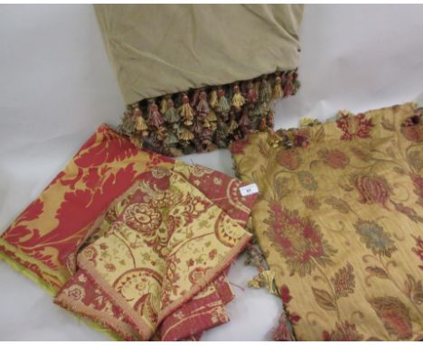 Paoletti bedspread, large cushion cover, two remnants of fabric and approximately 10ft of Mackintosh Glasgow school fabric 