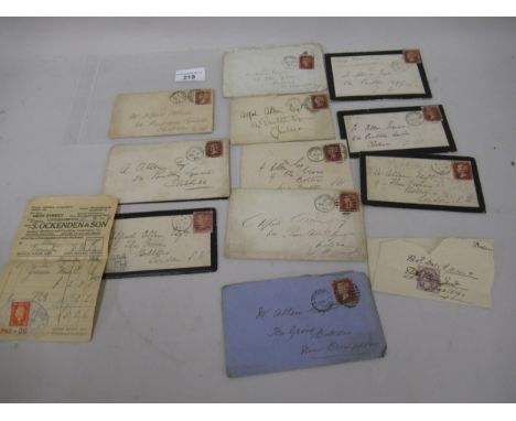 Quantity of 19th Century postal covers, including three letters addressed to A. Allen Esq. from Sir Horace Jones, City of Lon