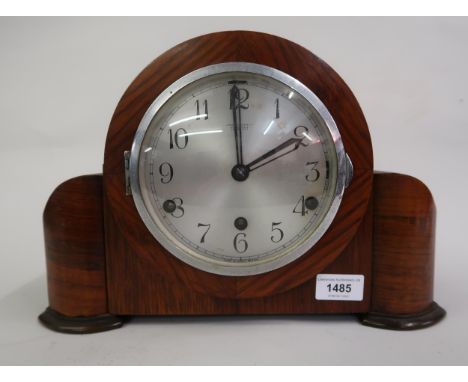1930's Walnut dome top mantel clock 